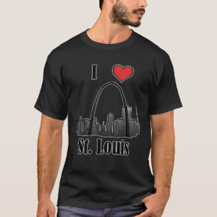 I Love St Louis Souvenir  Gateway Arch Skyline  T-Shirt