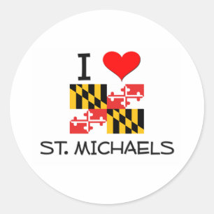 I Love St. Michaels Maryland Classic Round Sticker