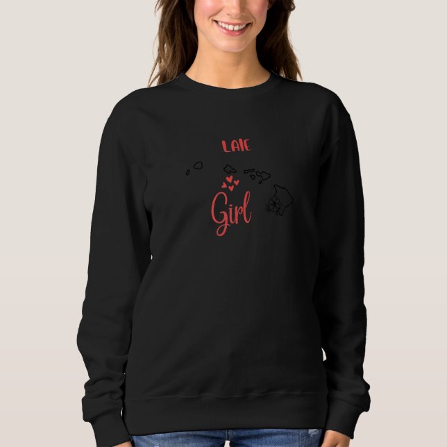 I Love State Of Hawaii Flower Outline Laie City Gi Sweatshirt (Front)