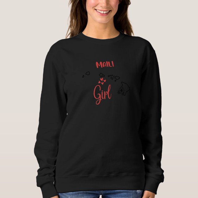 I Love State Of Hawaii Flower Outline Maili City G Sweatshirt (Front)