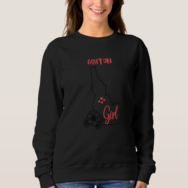 I Love State Of Idaho Flower Outline Ashton City G Sweatshirt (Front)