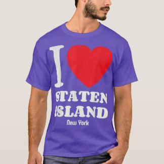 I Love Staten Island Newyork Lover Retro Distresse T-Shirt
