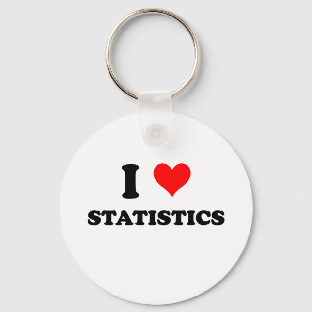 I Love Statistics Key Ring (Front)