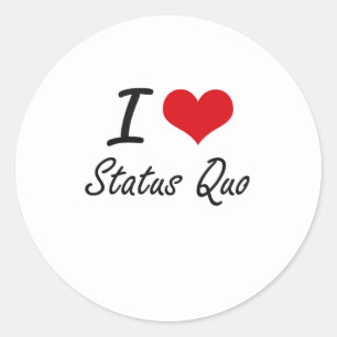 I love Status Quo Classic Round Sticker