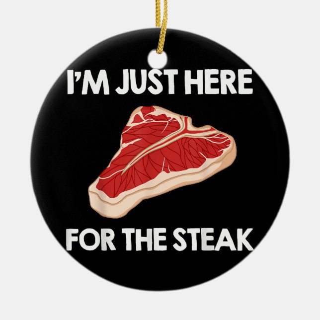 I Love Steak Gift Ribeye House Ceramic Ornament (Front)