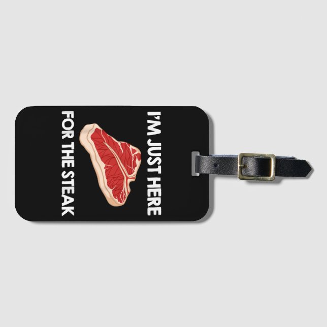 I Love Steak Gift Ribeye House Luggage Tag (Front Horizontal)