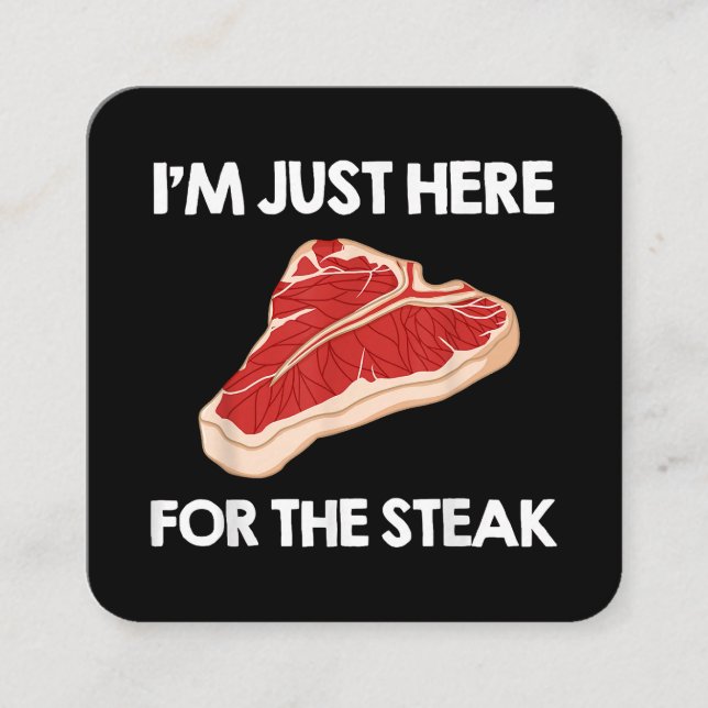 I Love Steak Gift Ribeye House Square Business Card (Front)