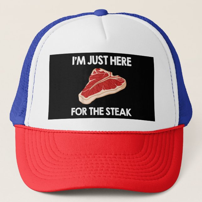 I Love Steak Gift Ribeye House Trucker Hat (Front)