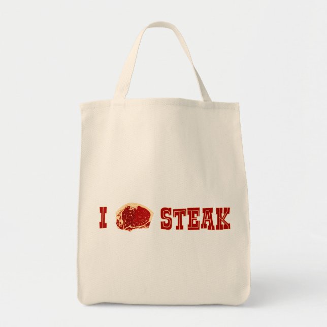 I Love Steak Tote Bag (Front)