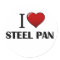 I Love Steel Pan Round Sticker