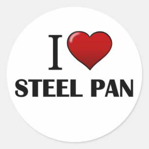 I Love Steel Pan Round Sticker