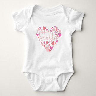 I love Stella hearts in pink Baby Bodysuit