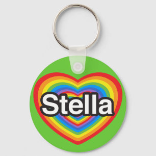 I love Stella. I love you Stella. Heart Key Ring