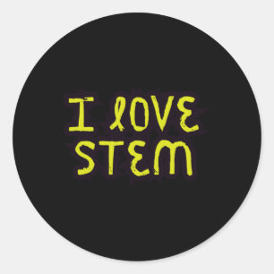 I Love Stem - Science Classic Round Sticker