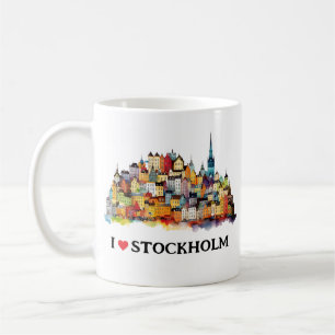 I Love Stockholm   Sweden Travel   Coffee Mug
