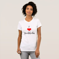 I love Stockholm Women's Fitted T-Shirt, White
