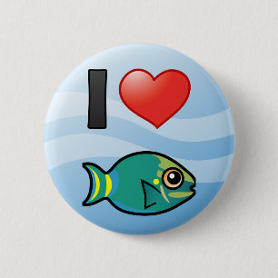 I Love Stoplight Parrotfish 6 Cm Round Badge