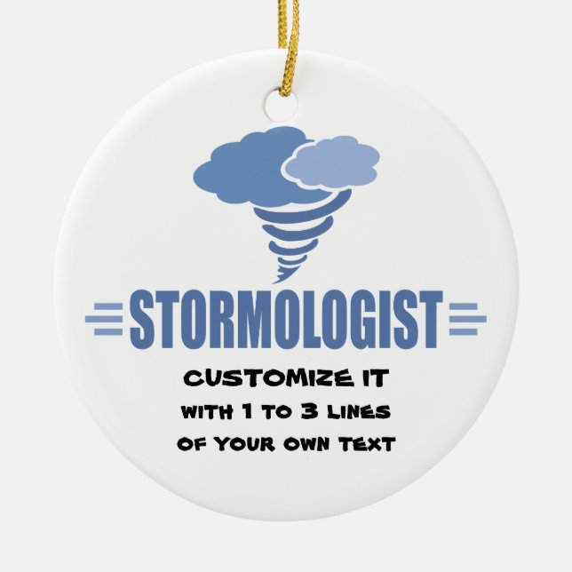 I Love Storms Ceramic Ornament (Front)
