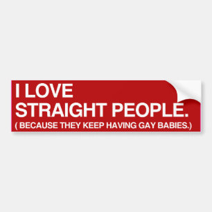 I LOVE STRAIGHT PEOPLE - .png Bumper Sticker