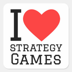 I love strategy games  square sticker