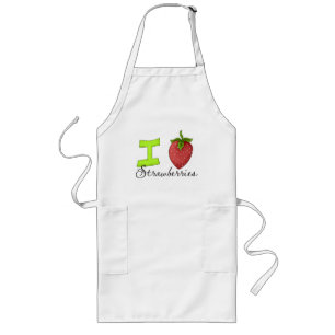 I Love Strawberries Apron