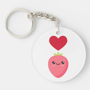 I love Strawberries Key Ring