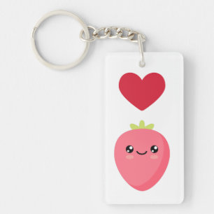 I love Strawberries Key Ring