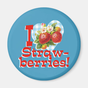 I Love Strawberries Magnet