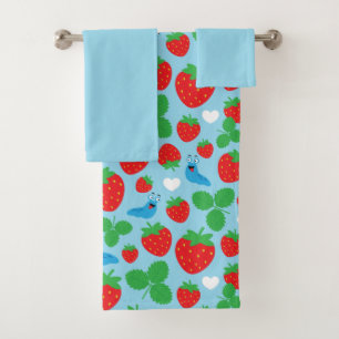 I Love Strawberries Seamless Pattern Bath Towel Set