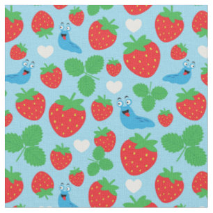 I Love Strawberries Seamless Pattern Fabric