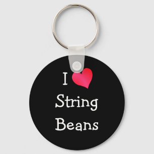 I Love String Beans Key Ring