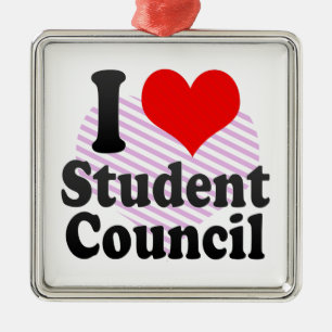 I love Student Council Metal Ornament