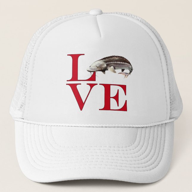 I Love Sturgeon Trucker Hat (Front)