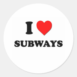 I love Subways Classic Round Sticker
