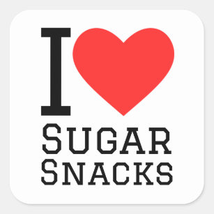 I love sugar snacks square sticker