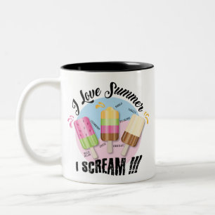 I love Summer - I Scream !!! Two-Tone Coffee Mug