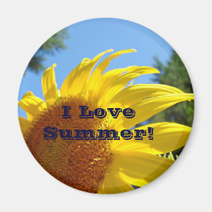 I Love Summer! magnet gifts Yellow Sunflower