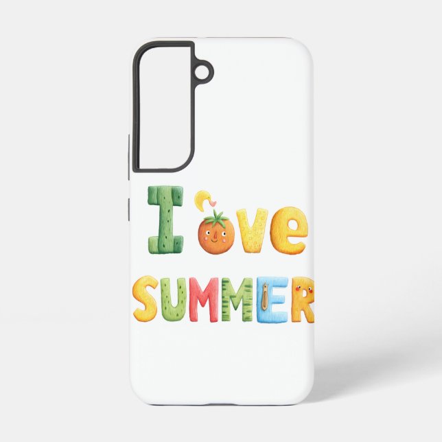 I Love Summer Text Samsung Galaxy S22 Case (Back)