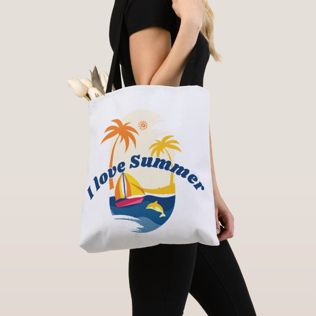 I Love Summer Tote Bag (Close Up)