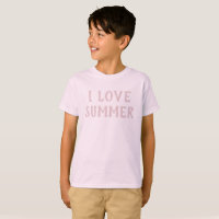 I Love Summer Typography Happy Vacation Shirt