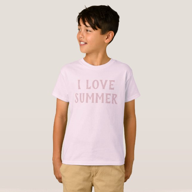 I Love Summer Typography Happy Vacation Shirt (Front Full)