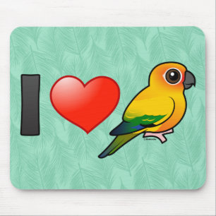 I Love Sun Conures Mouse Pad