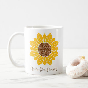 I Love Sun Flowers Mug