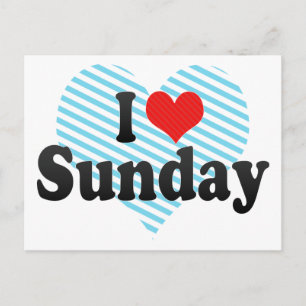 I Love Sunday Postcard