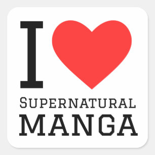 I love supernatural manga square sticker