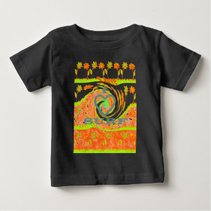 I Love Surf: Beautiful Floral with Cool Text Art  Baby T-Shirt