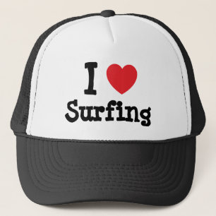I love Surfing heart custom personalised Trucker Hat