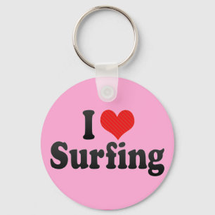 I Love Surfing Key Ring