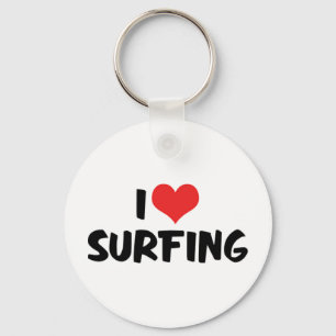 I Love Surfing Keychain