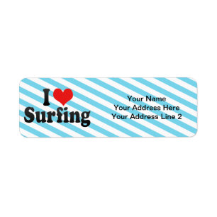 I Love Surfing Return Address Label